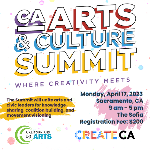 Join Create CA at the First-Ever CA Arts & Culture Summit!